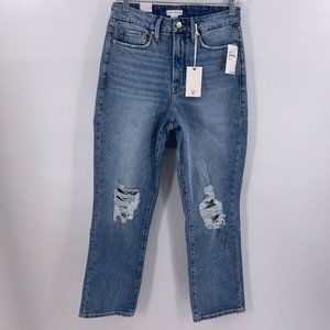 Good American Size 4/27 Indigo Good Boy Vintage Inspired Curvy Distressed Jeans